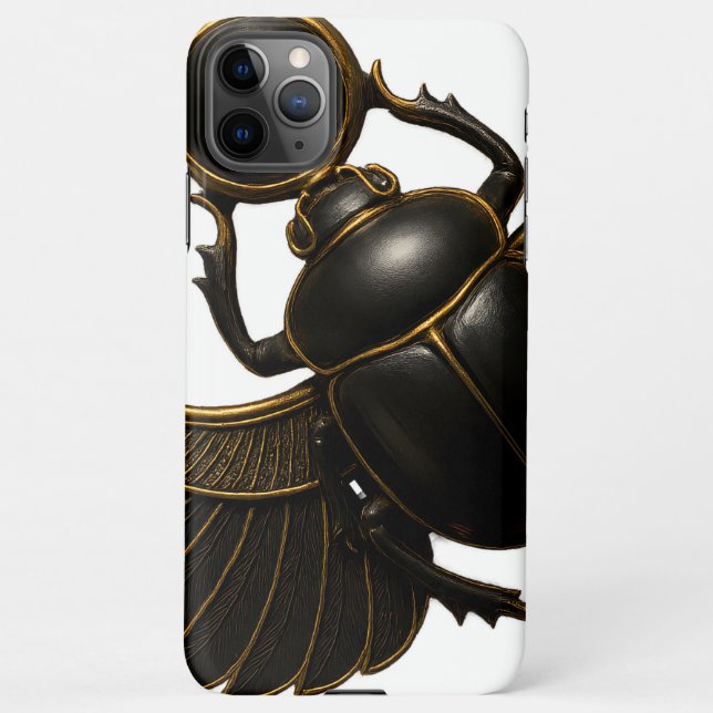 Coque iPhone Black and Gold Pharaonic Beetle iPhone Case (Dos)