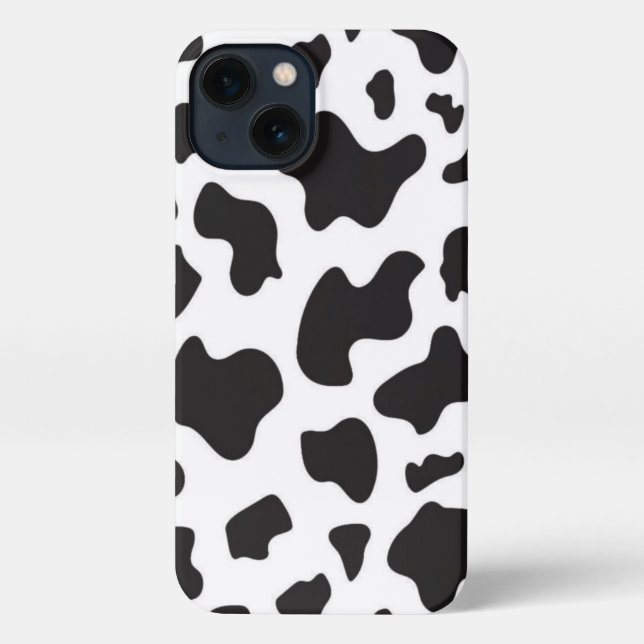 Coque iPhone Black Cow Impression Téléphone Casse (Verso)