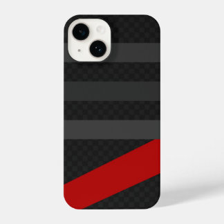 Coque Pour iPhone 14 Black, Red, Grey Carbon Fiber Phone Case – Modern 