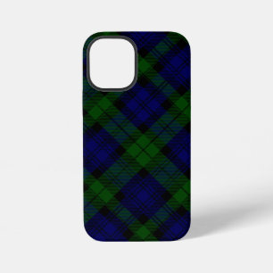 Coque iPhone 12 Mini Black Watch Tartan Bleu Vert Carreaux