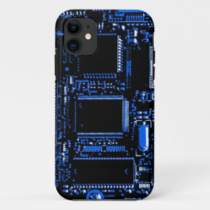 Coque iphone bleu circuit