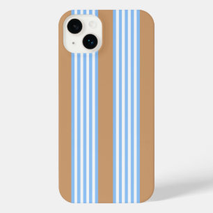 Bleu et blanc cinq bandes motif avec bronze