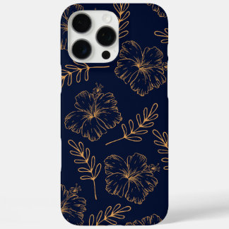 Coque iphone bleu foncé de la marine | Design flor