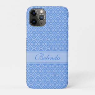 Coque iphone bleu nommé de couture