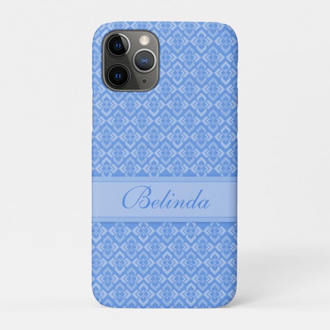Coque iphone bleu nommé de couture (Dos)