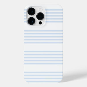 Coque Pour Pour iPhone 14 Pro Max Bleu pâle et blanc cinq bandes motif