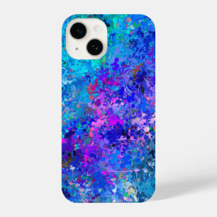 Coque Pour iPhone 14 Bleu rose Turquoise gouttes Abstraction