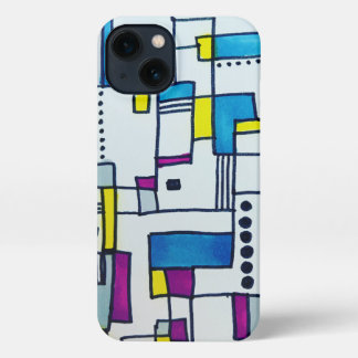 Etui iPhone 13 Blocs de points Polka Abstraits cool 