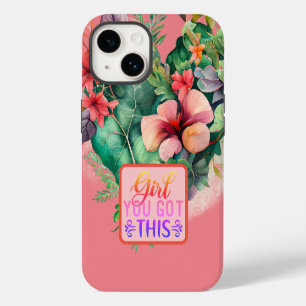 Coque Pour iPhone 14 Bloom Botanique Fille Vous Avez Obtenu Cette Citat