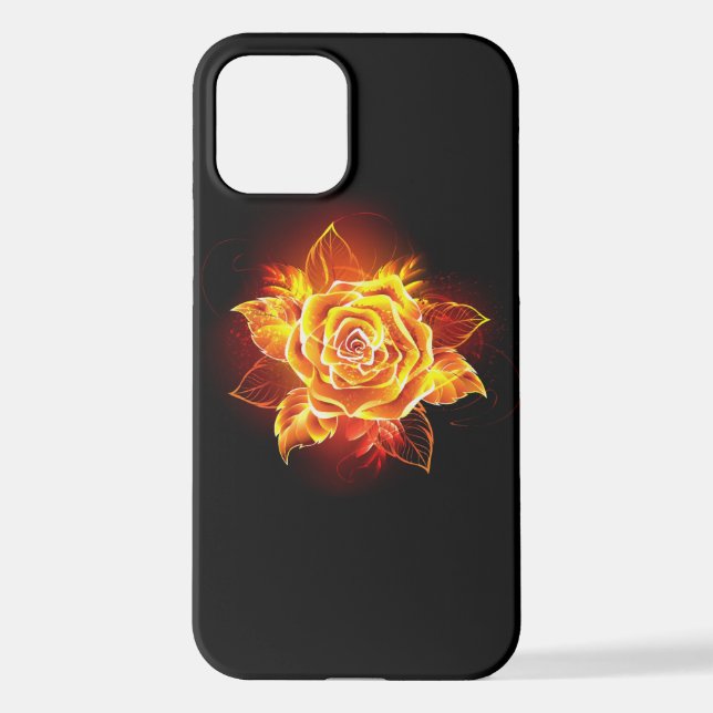 Coque iPhone Blooming Fire Rose (Verso)
