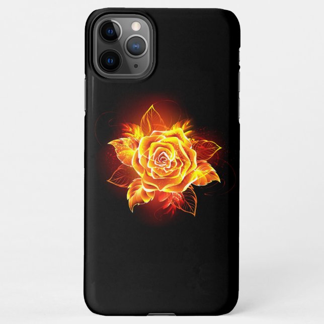 Coque iPhone Blooming Fire Rose (Dos)