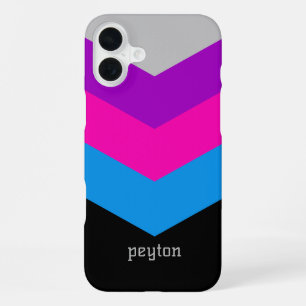 Coque iPhone 16 Plus Blouson Vintage Bloqué de Couleur avec Flèches et