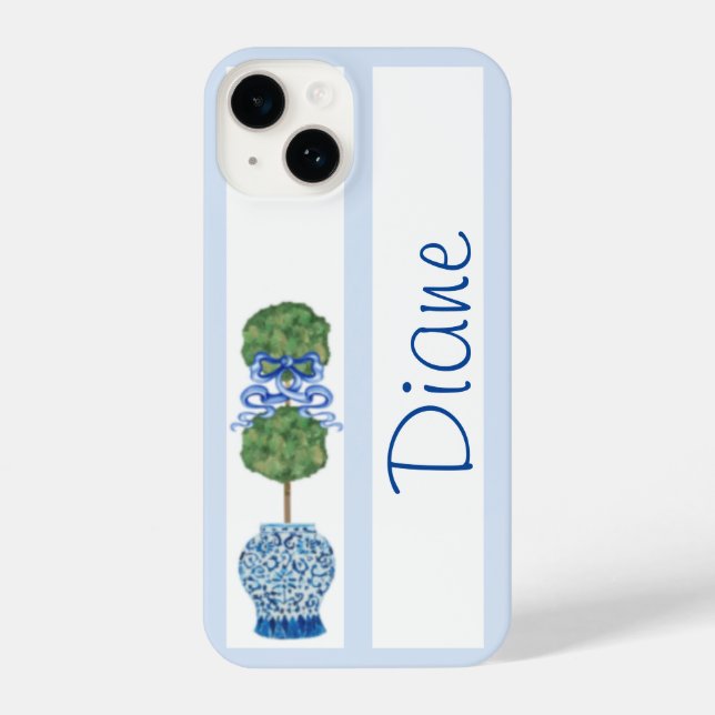 Coque iPhone Blue Chinoiserie Ginger Jar Jars Topiary (Verso)