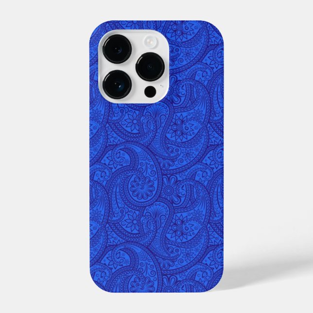 Coque iPhone Blue Paisley (Verso)