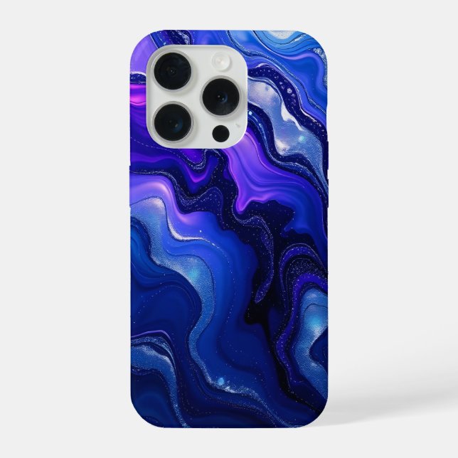 Coque iPhone Blue & Purple Fluid Abstract (Verso)
