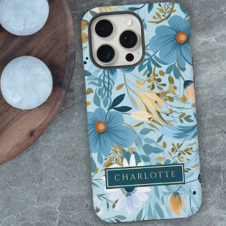 Boho Wildflower Garden Blue Floral 