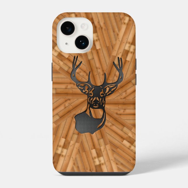 Coque iPhone Bois - Cerf Buck à queue blanche (Verso)