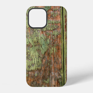 Coque iPhone 12 Bois de grange vert usé et patiné
