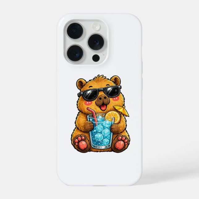 Coque iPhone Boisson Cool Capybara (Verso)
