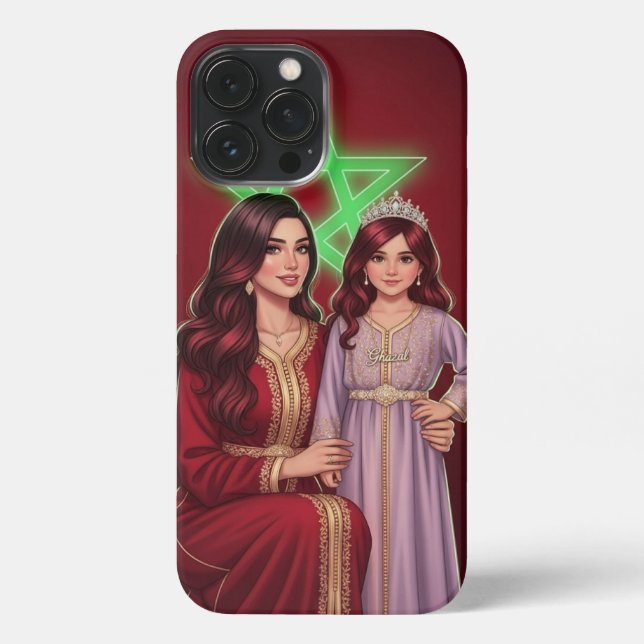 Coque iPhone Boîte téléphonique mère et fille marocaine (Verso)