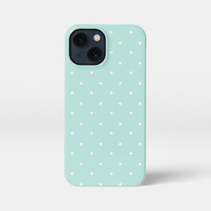 Etui iPhone 13 Mini Boîtes de téléphone Marine Vert et Blanc Pois