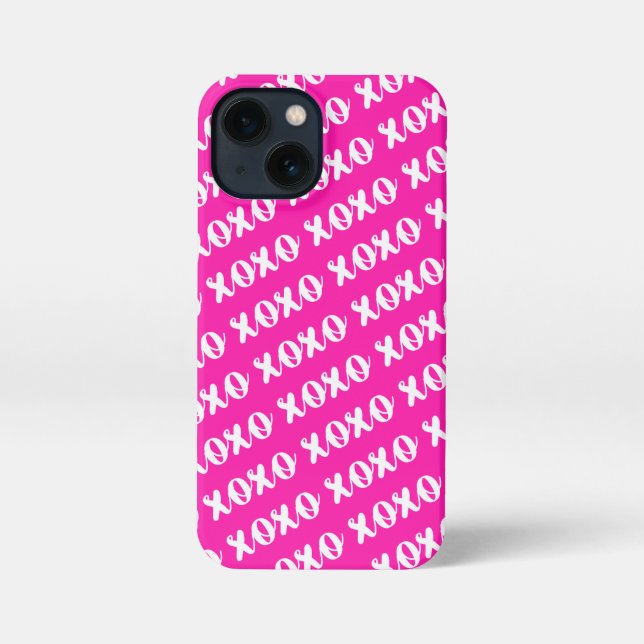Coque iPhone Boîtes de téléphone rose Motif XOXO (Verso)
