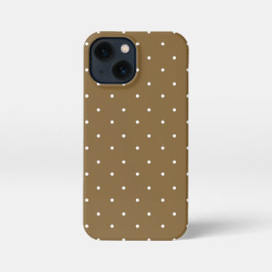 Etui iPhone 13 Mini Boîtes téléphoniques en bois clair et blanc Pois