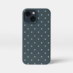 Etui iPhone 13 Mini Boîtes téléphoniques Pois au charbon et blanc