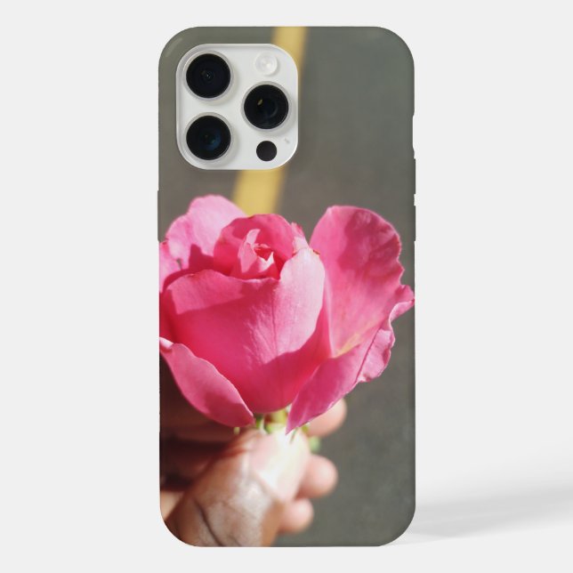 Coque iPhone Boîtier de téléphone à fleurs rose (Verso)