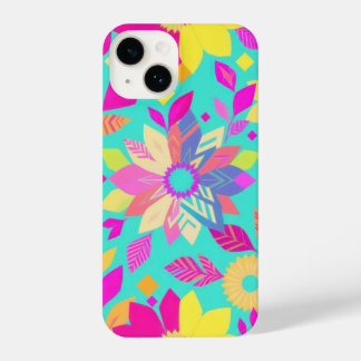 Coque Pour iPhone 14 Boîtier de téléphone à motif floral vibrant