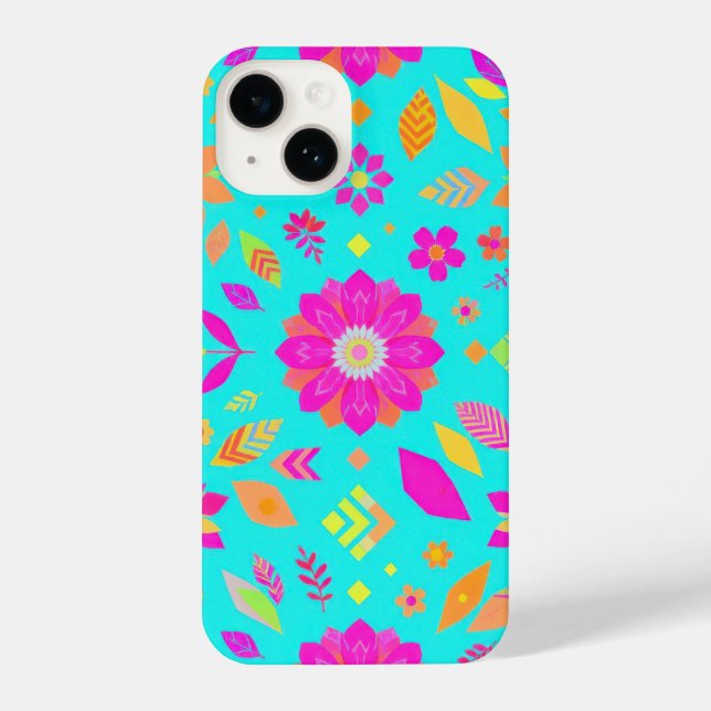 Coque iPhone Boîtier de téléphone à motifs floraux vibrants (Verso)
