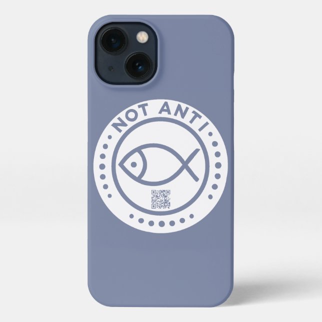 Coque iPhone Boîtier de téléphone bleu NotAntiFish (Verso)