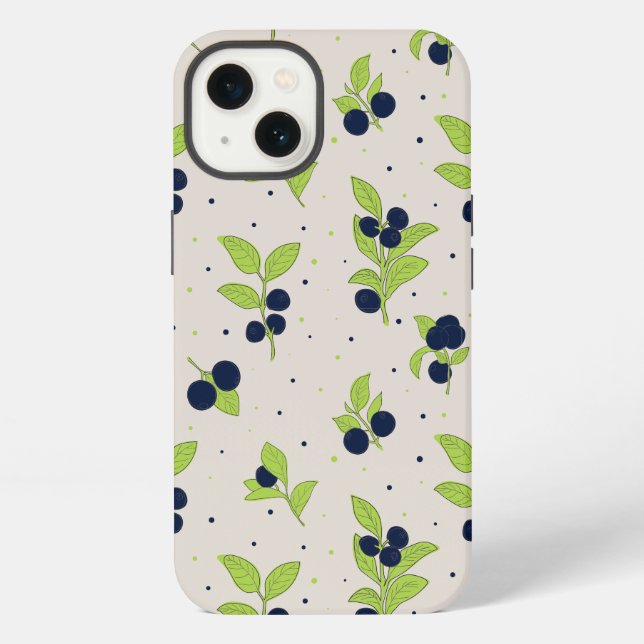 Coque iPhone Boîtier de téléphone Blueberry féminin (Verso)