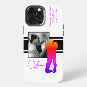 Etui iPhone 13 Pro Max Boîtier de téléphone cellulaire photo Rainbow Love