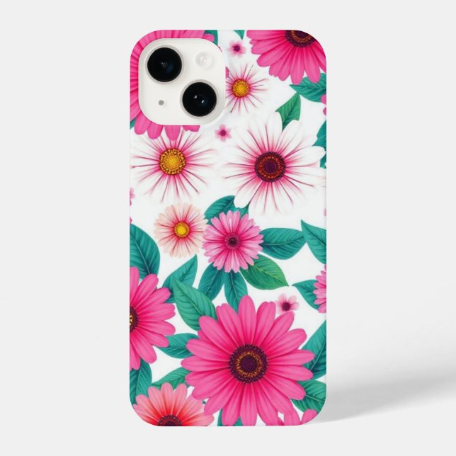 Coque iPhone Boîtier de téléphone Motif de couleur rose gras (Verso)