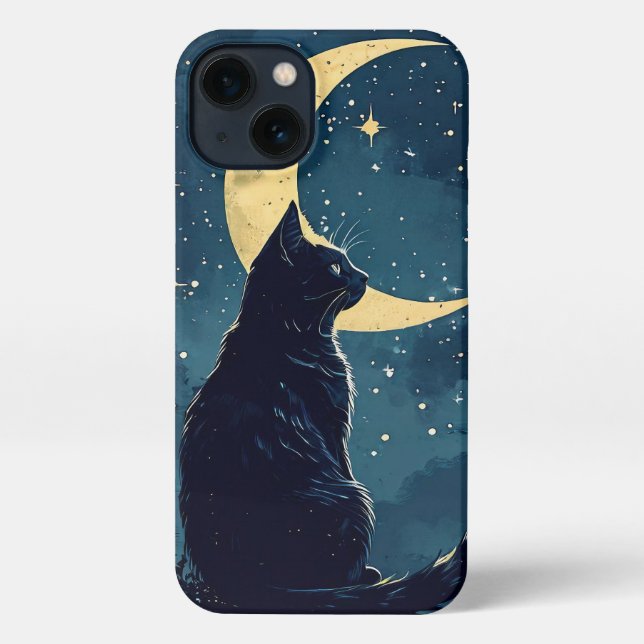 Coque iPhone Boîtier de téléphone pour chat noir pour iPhone (Verso)