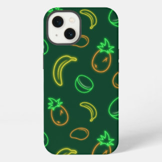 Etui iPhone 13 Boîtier iPhone 13 à motif de fruits tropicaux néon
