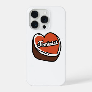 Boîtier iPhone 15 Pro Cœur de Bonbon Féministe