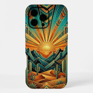 Coque iPhone 16 Pro Max Boîtier iPhone 16 Pro Max Paysage Solaire Géomét