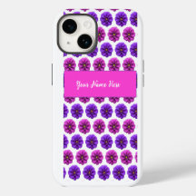 Boîtier Iphone - Fleurs roses et violettes