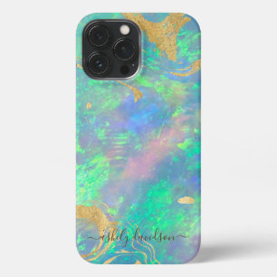 Etui iPhone 13 Pro Max Boîtier iPhone Moderne Glam Opale Bleue Prismatiqu