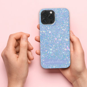 Etui iPhone 13 Pro Max Boîtier iPhone Paillettes Pervenche Glam Moderne