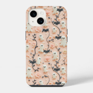Coque Pour iPhone 14 Boîtier téléphonique 3D Floral Little Ghost