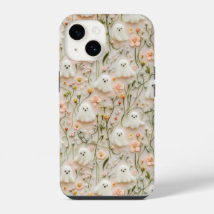 Coque Pour iPhone 14 Boîtier téléphonique 3D Floral Little Ghost