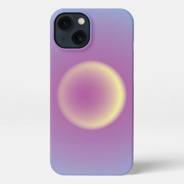 Coque iPhone Boîtier téléphonique Aura jaune et rose (Verso)