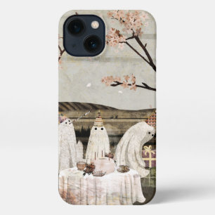 Etui iPhone 13 Boîtier téléphonique d'anniversaire de fantôme