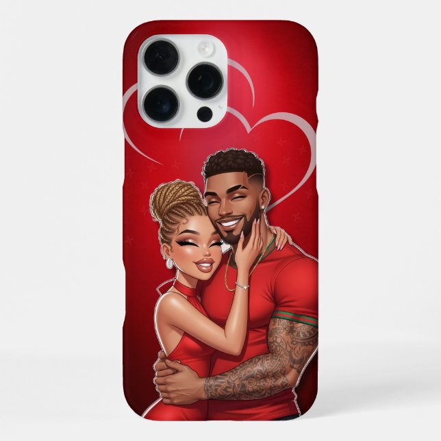Coque iPhone Boîtier téléphonique personnalisé Red Glamor Coupl (Verso)