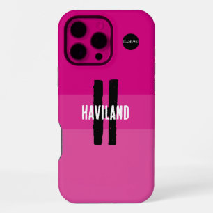 Coque iPhone 16 Pro Max Boîtier téléphonique personnalisé rose vif HAMbWG