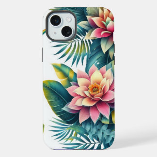 Boîtier téléphonique pour feuilles et fleurs tropi
