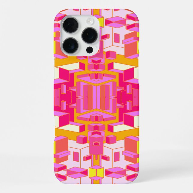 Coque iPhone Boîtier téléphonique Trippy rose et orange (Verso)